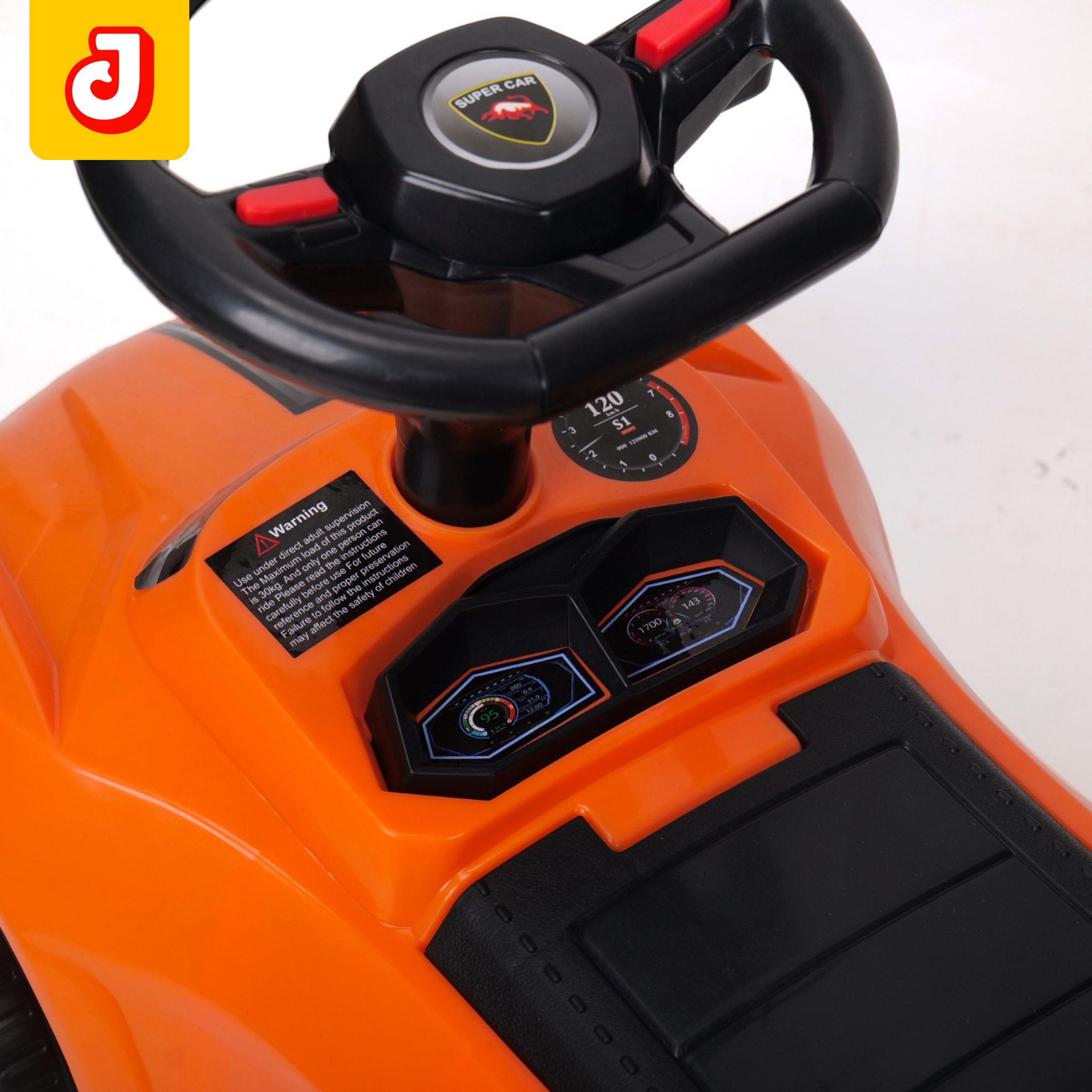 Jammbo Dash Kids Manual Car - Orange (Age 2-5)