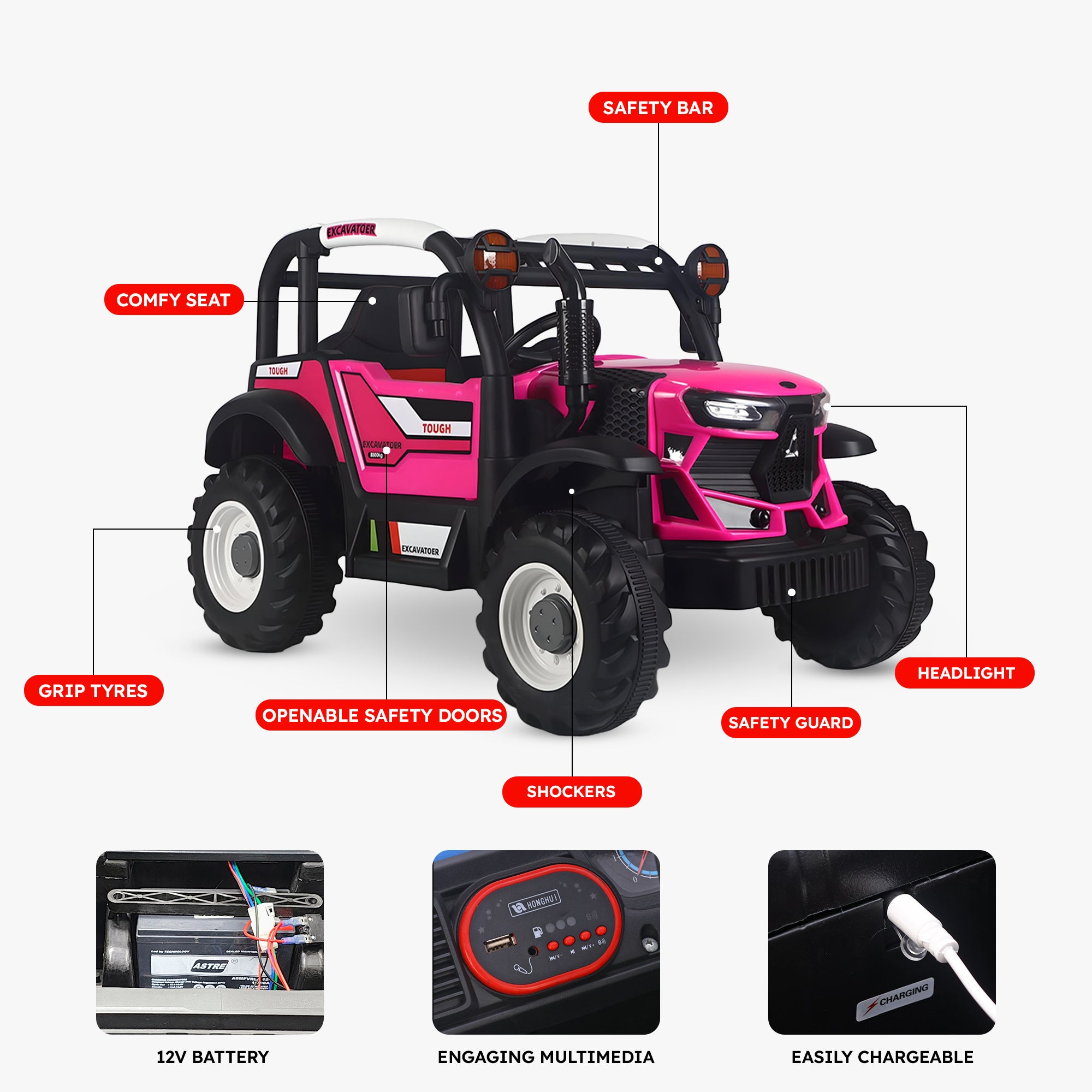 Jammbo Tractor - Pink