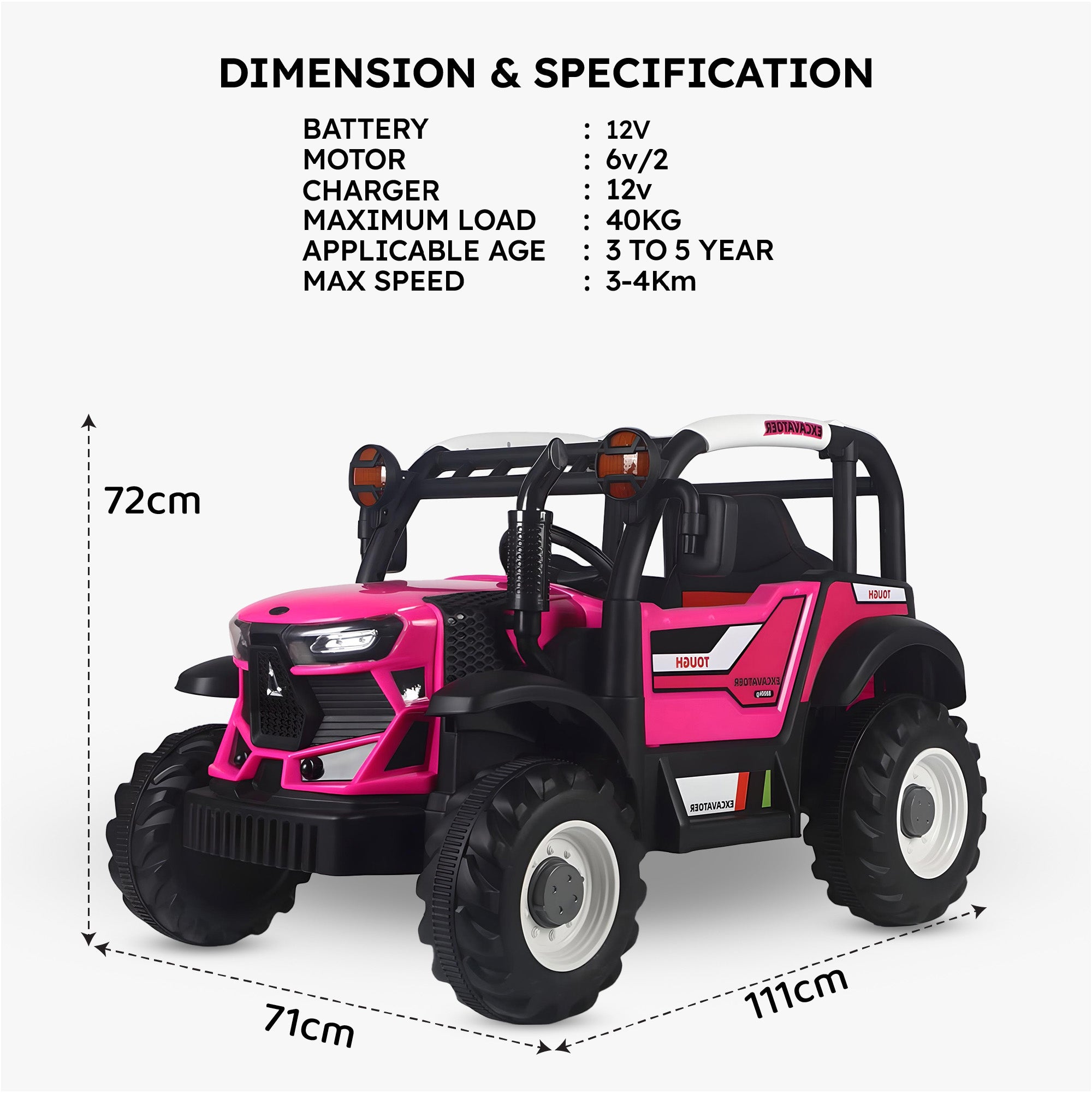 Jammbo Tractor - Pink