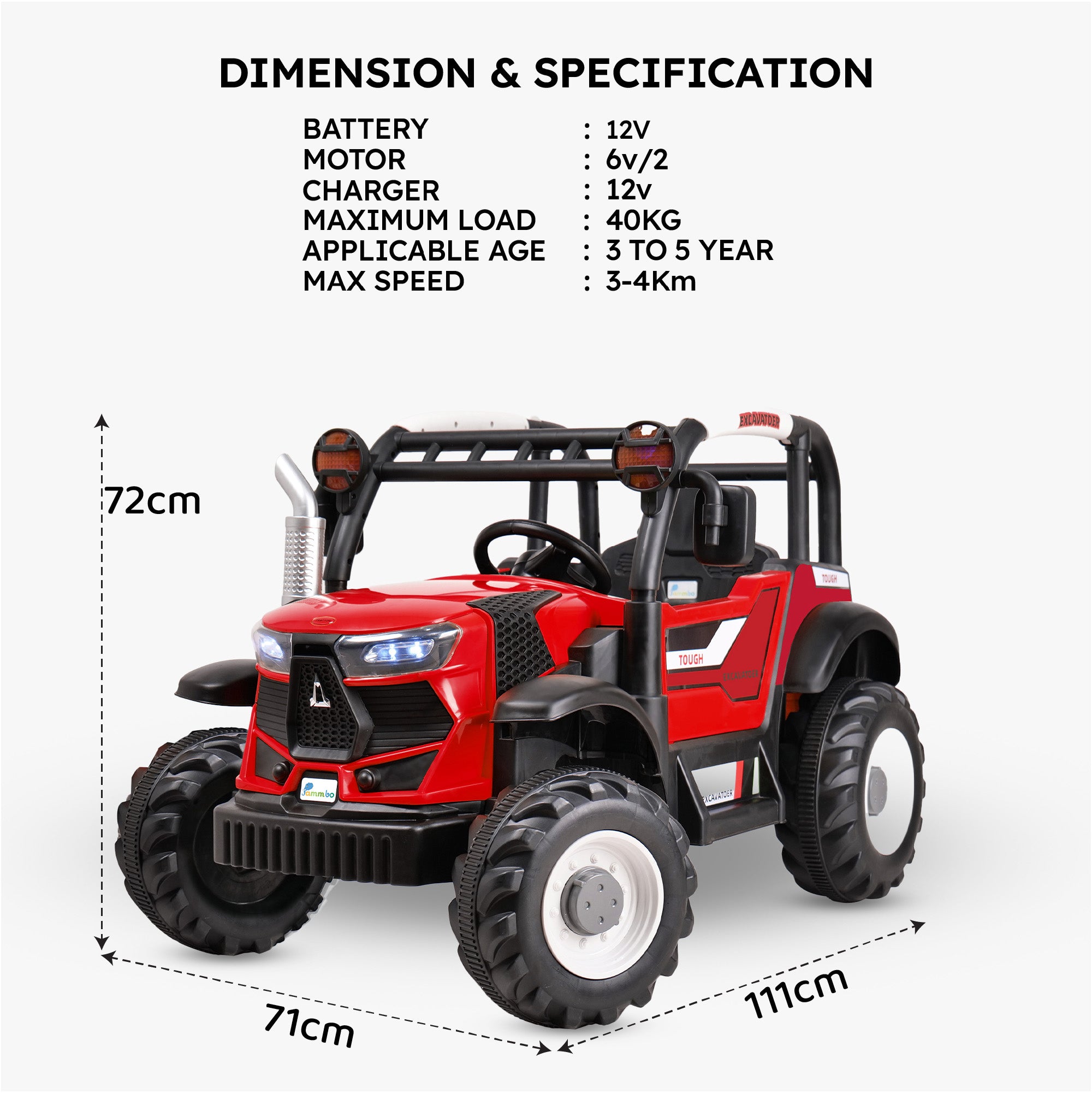 Tractor - Red (Age 2-8)